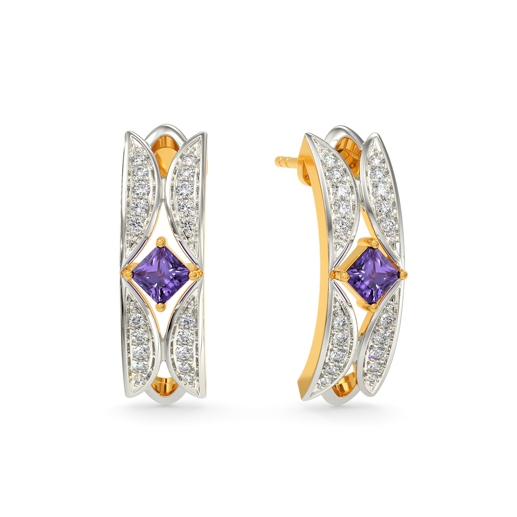 Purple Blaze Diamond Earrings