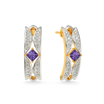 Purple Blaze Diamond Earrings