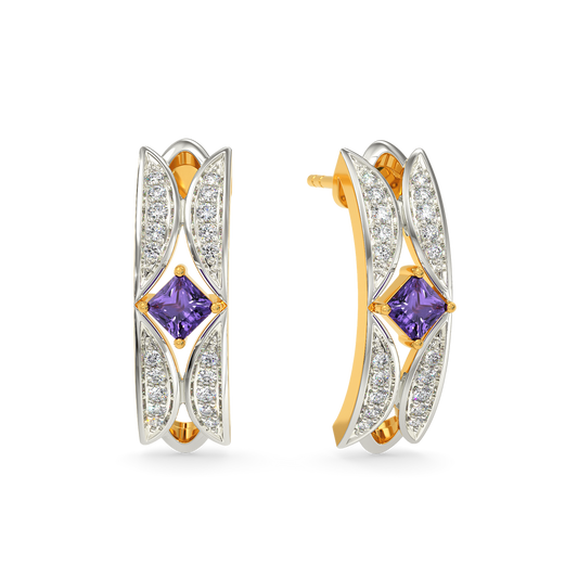 Purple Blaze Diamond Earrings