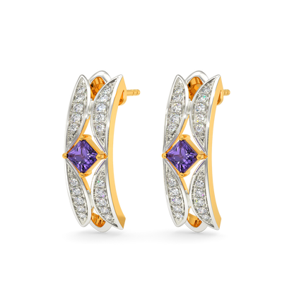 Purple Blaze Diamond Earrings