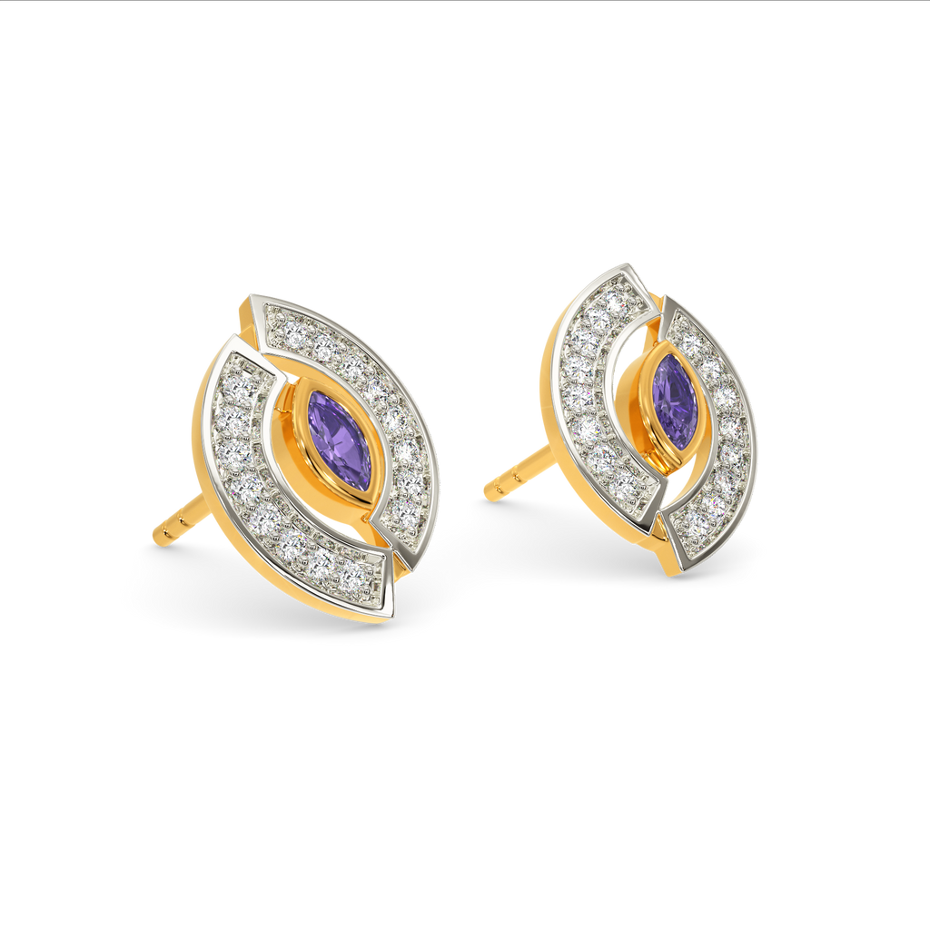 I See Purple  Diamond Earrings