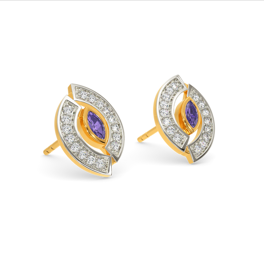 I See Purple  Diamond Earrings