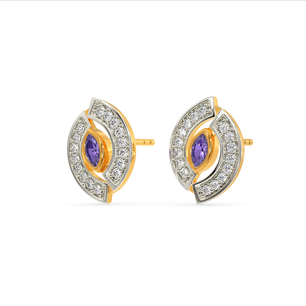 I See Purple  Diamond Earrings