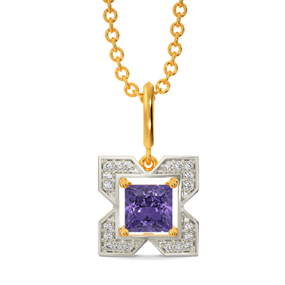 Eccentric Purple Diamond Pendants