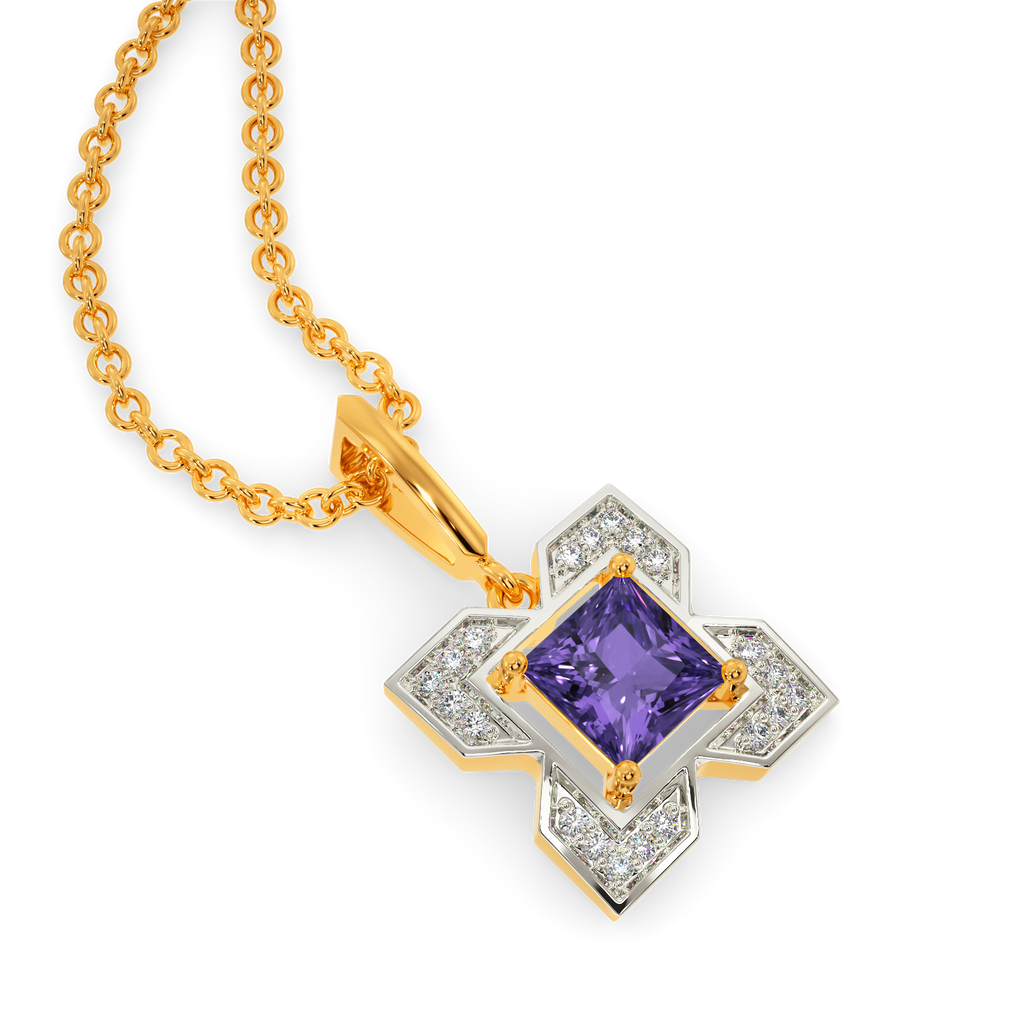 Eccentric Purple Diamond Pendants