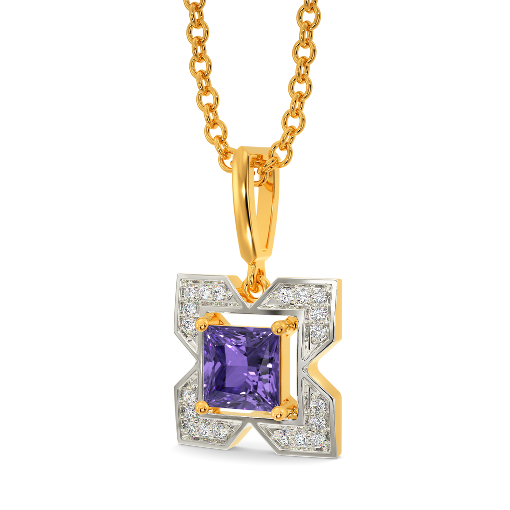Eccentric Purple Diamond Pendants