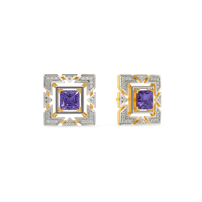 Eccentric Purple Diamond Earrings