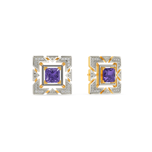 Eccentric Purple Diamond Earrings