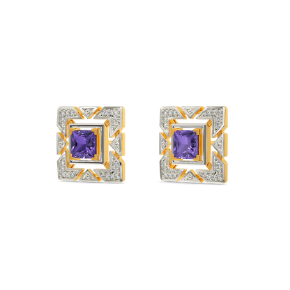 Eccentric Purple Diamond Earrings