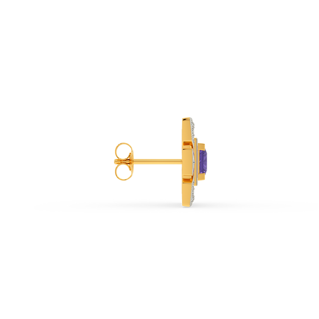 Eccentric Purple Diamond Earrings