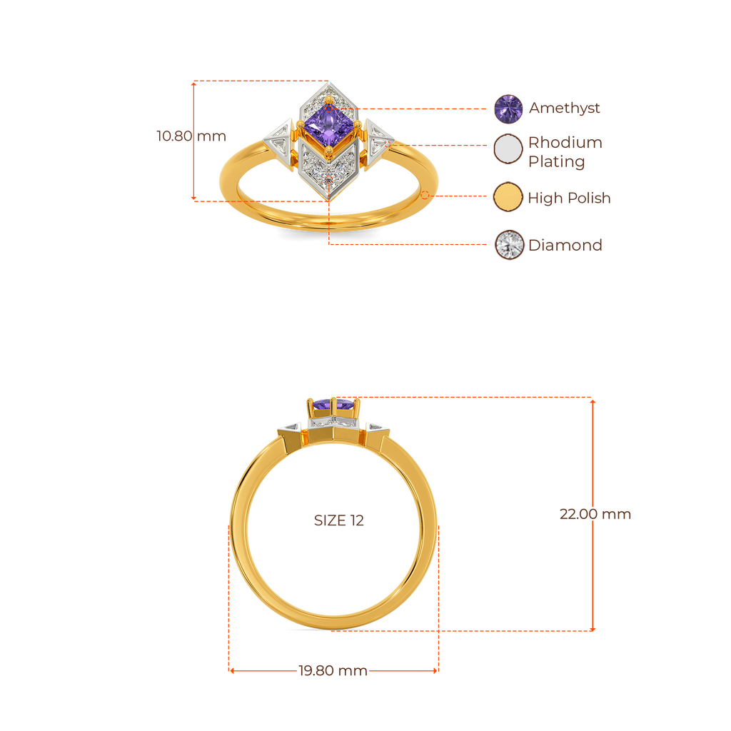 Purple Rule Diamond Rings