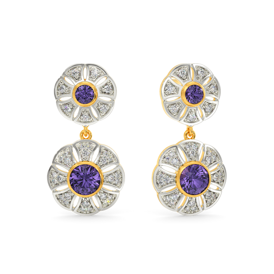 Groove To Violet Diamond Earrings