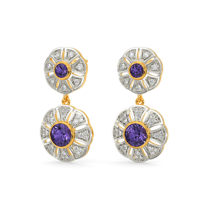 Groove To Violet Diamond Earrings