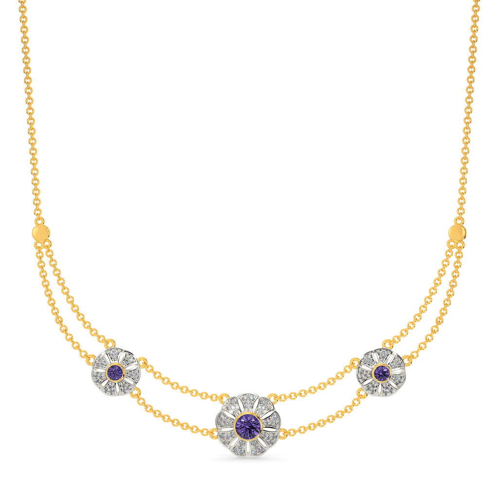 Groove To Violet Diamond Necklaces