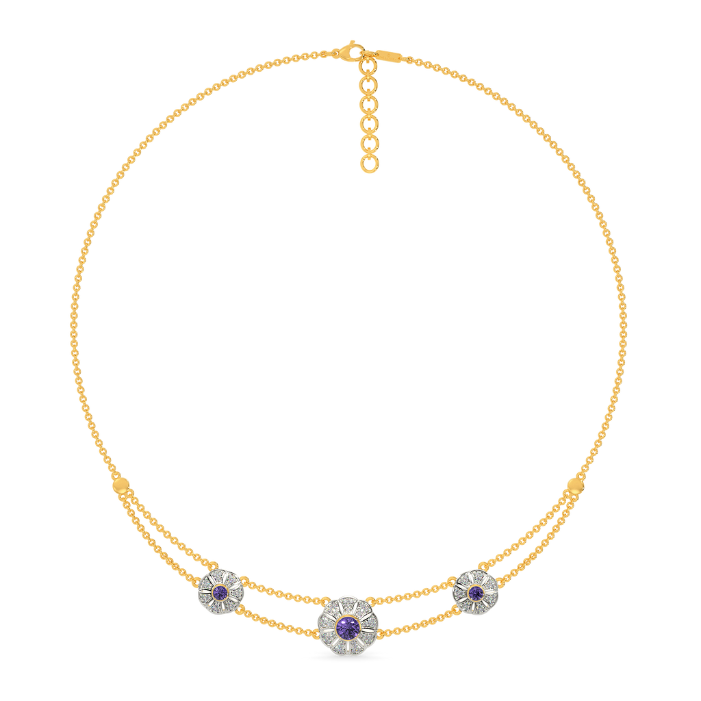 Groove To Violet Diamond Necklaces