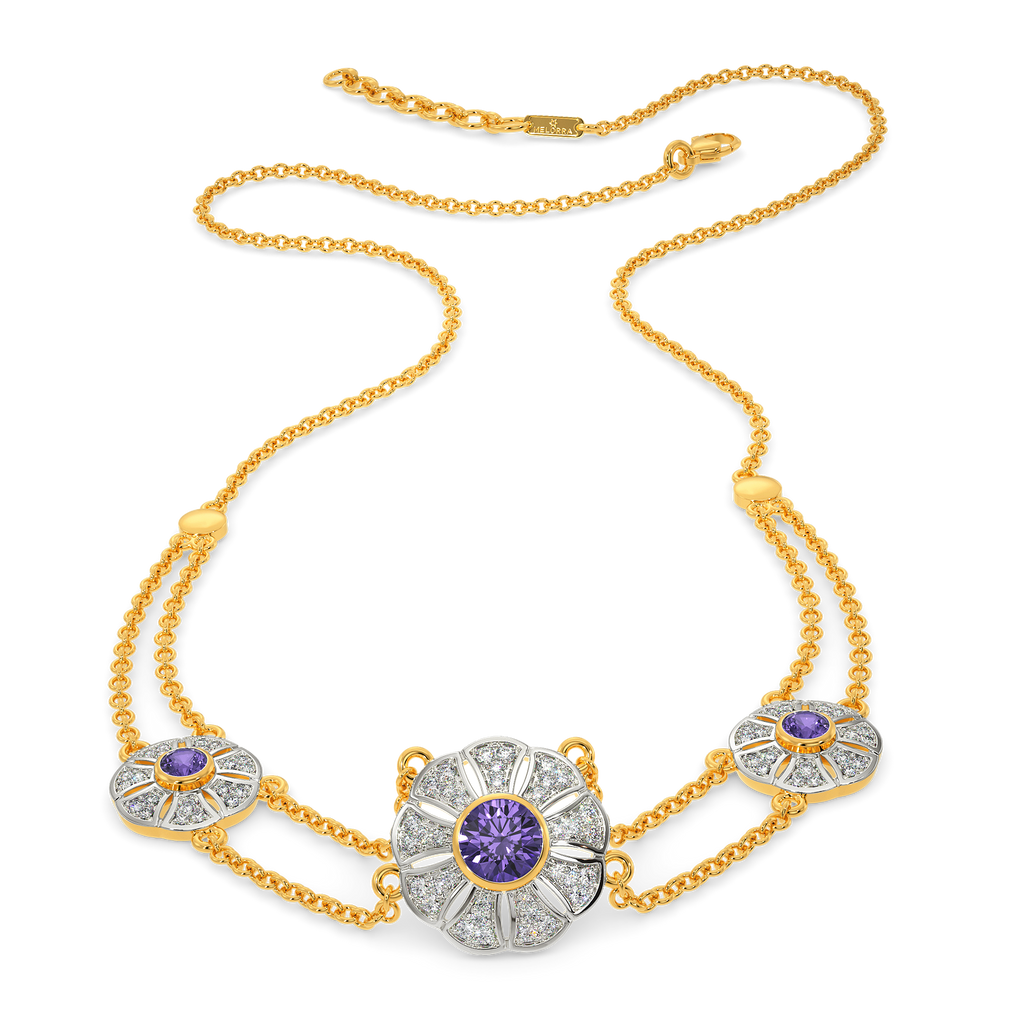 Groove To Violet Diamond Necklaces