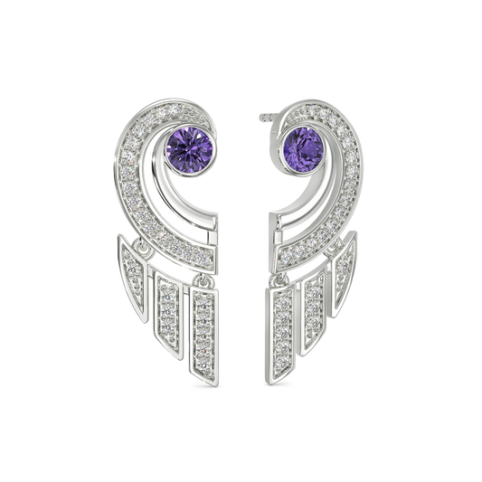 Captivating Purple Diamond Earrings