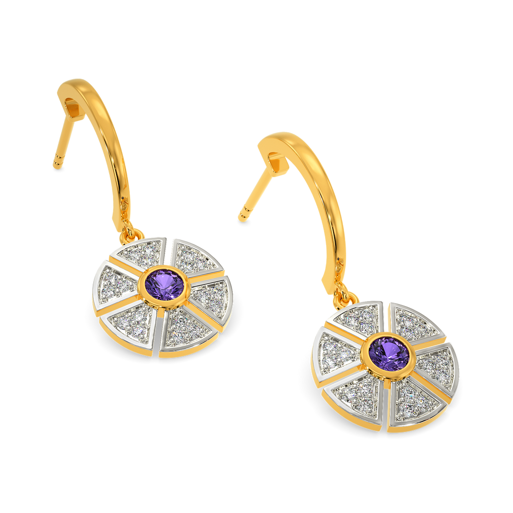 Purple World Diamond Earrings