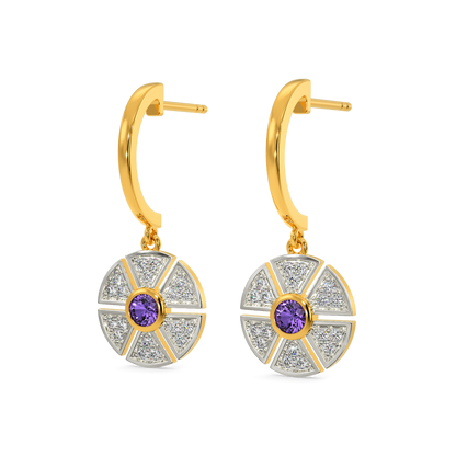 Purple World Diamond Earrings