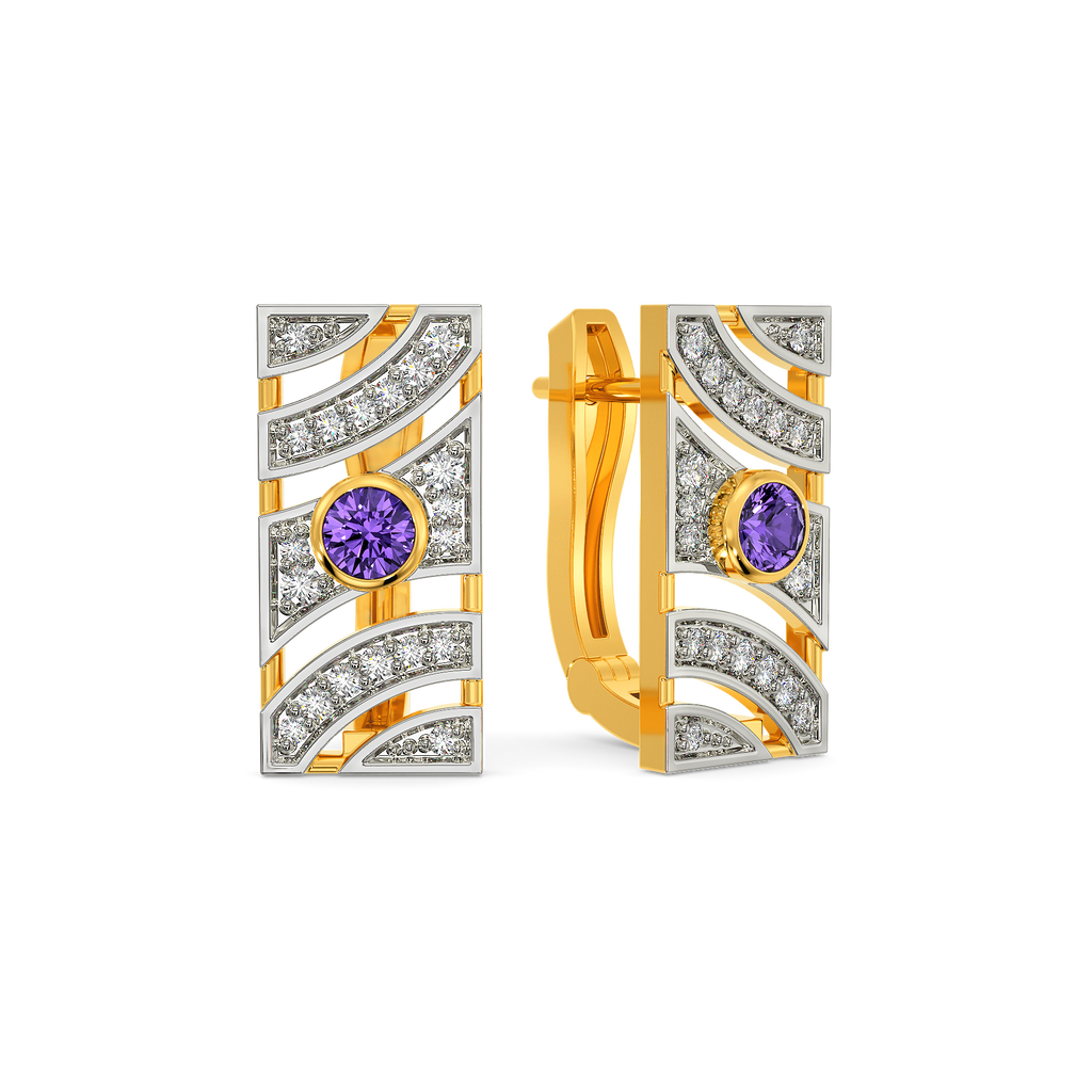 Colour Me Purple Diamond Earrings