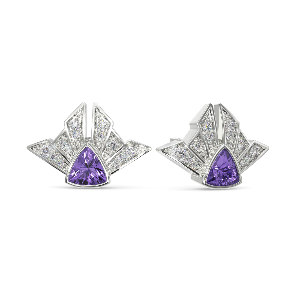 Glow Of Amethyst Diamond Earrings