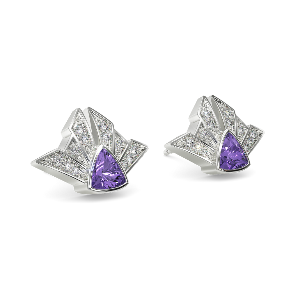 Glow Of Amethyst Diamond Earrings