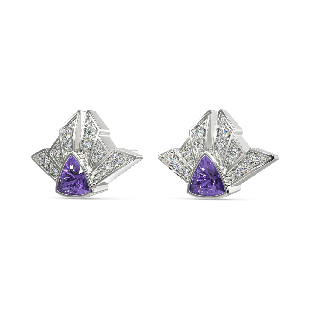 Glow Of Amethyst Diamond Earrings