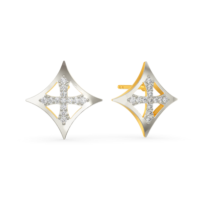 Cuts In Stars Diamond Earrings