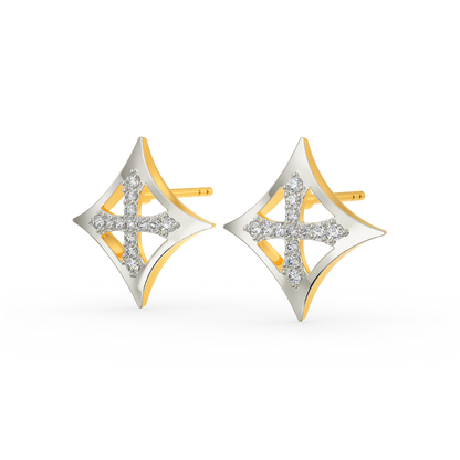 Cuts In Stars Diamond Earrings
