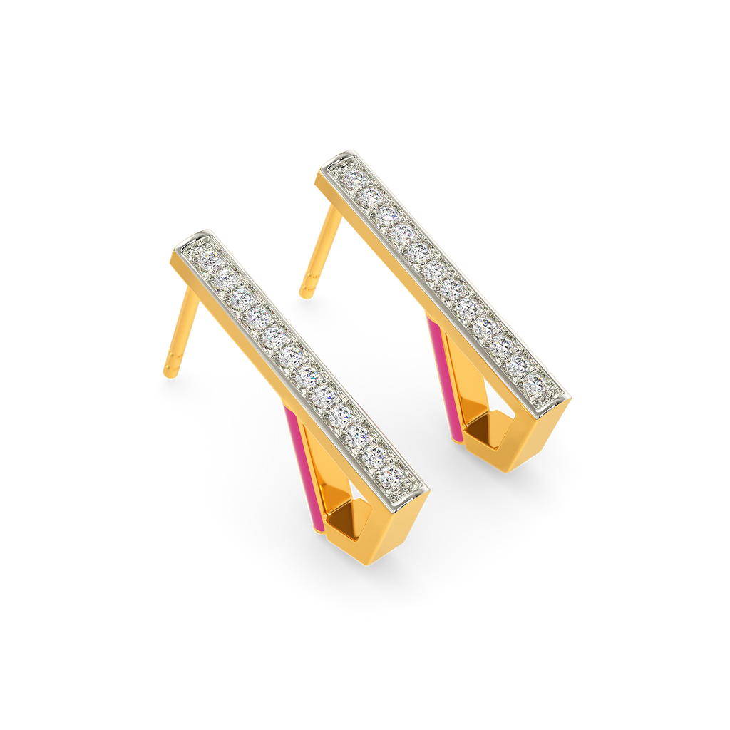 Pink Bloom Diamond Earrings