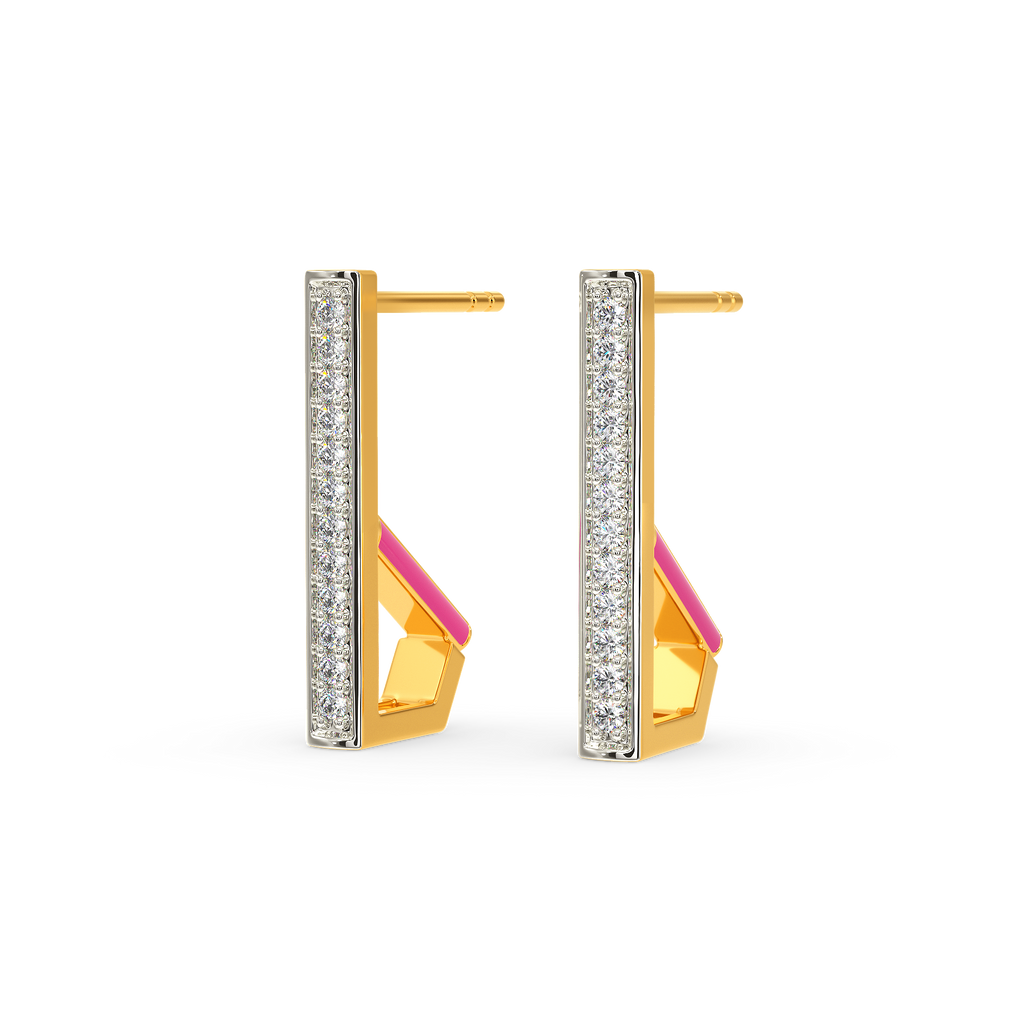 Pink Bloom Diamond Earrings