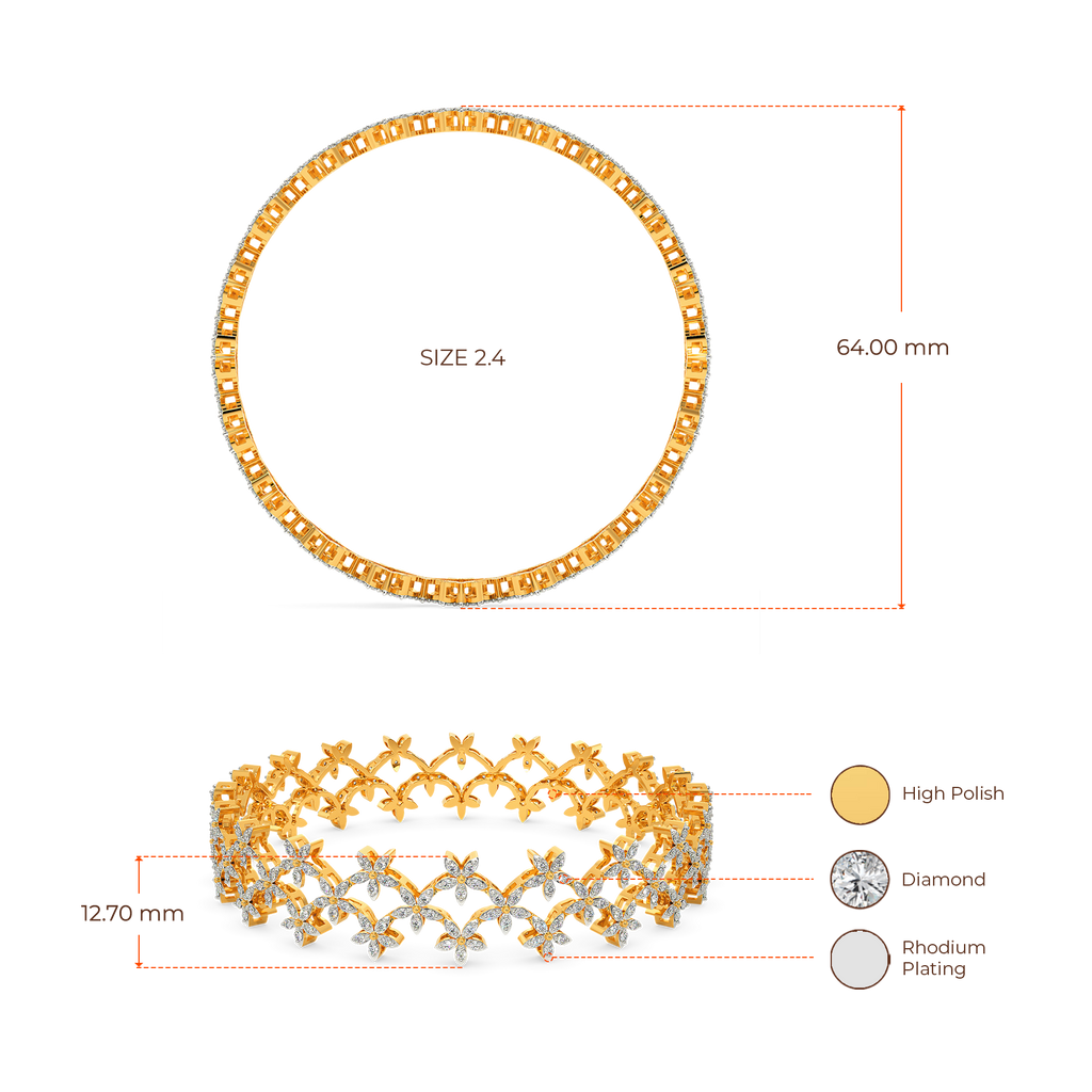 More than Florals Diamond Bangles