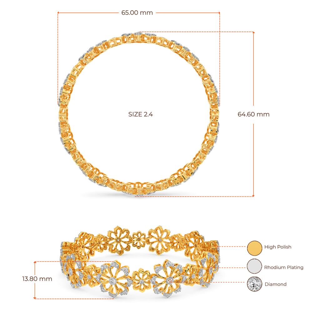 World of Blooms Diamond Bangles