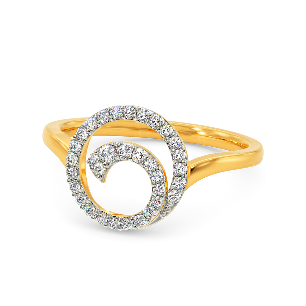 White Wave Diamond Rings