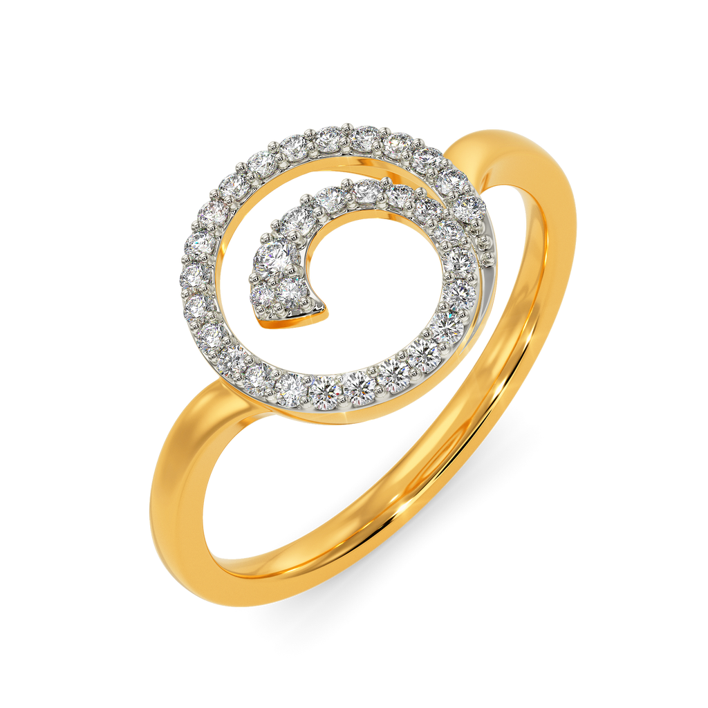 White Wave Diamond Rings