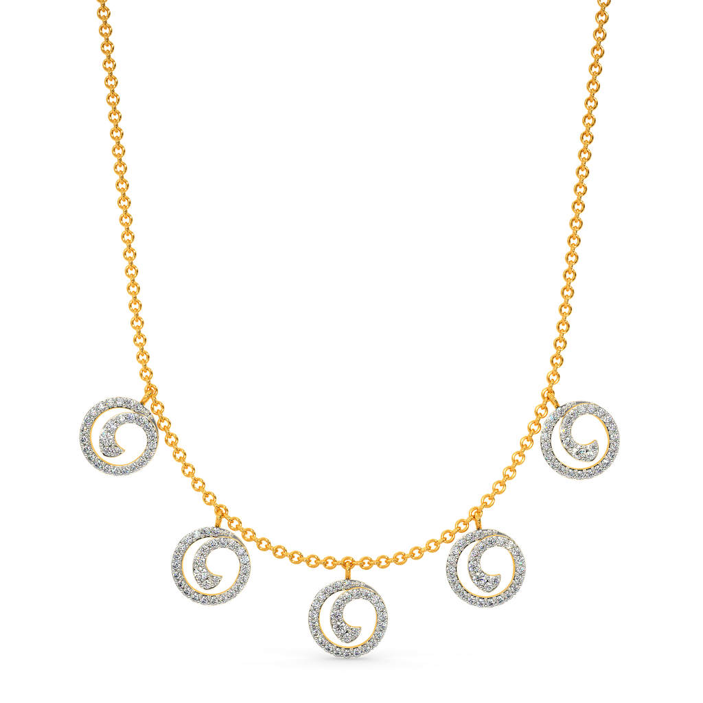 White Wave Diamond Necklaces