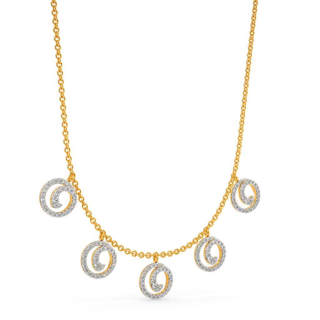 White Wave Diamond Necklaces