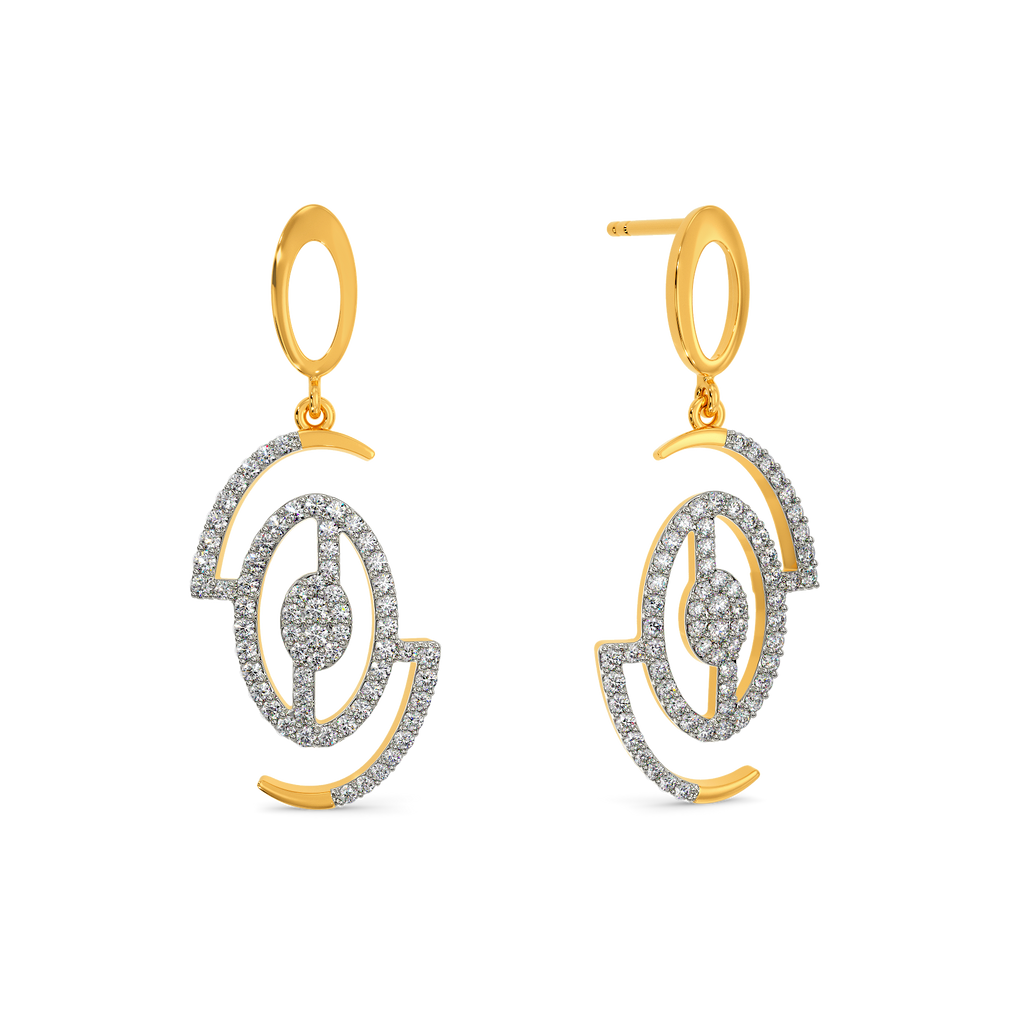 Print Nostalgia Diamond Earrings