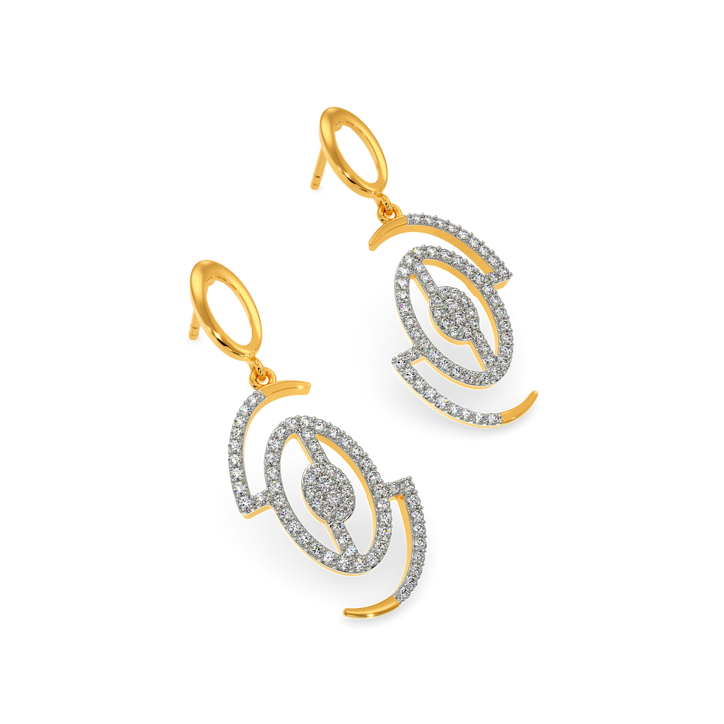 Print Nostalgia Diamond Earrings