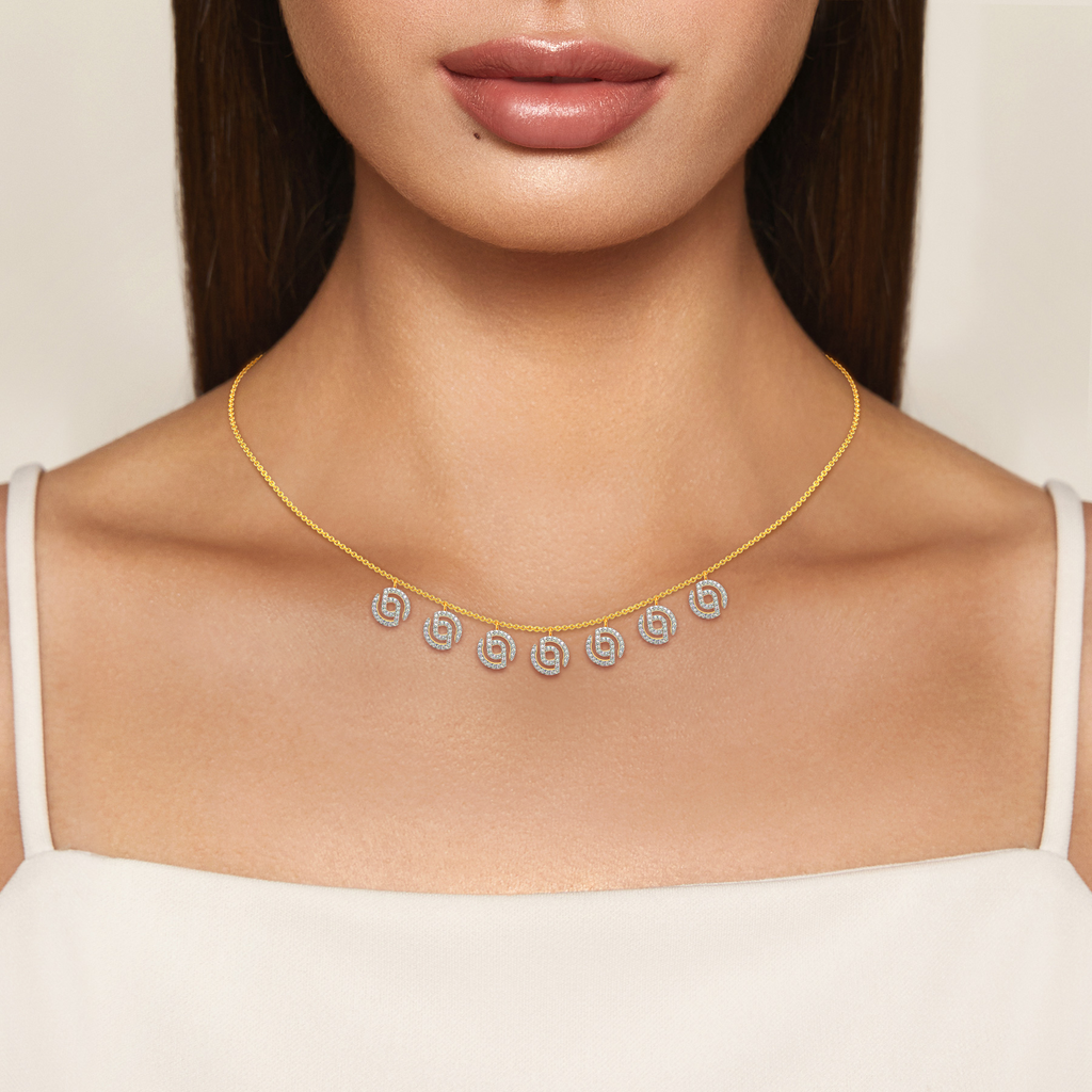 Print Nostalgia Diamond Necklaces