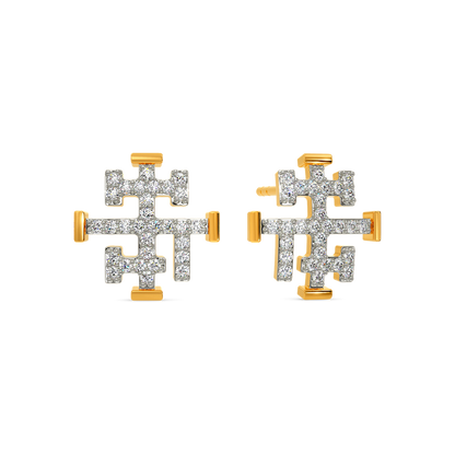 Print Fusion Diamond Earrings