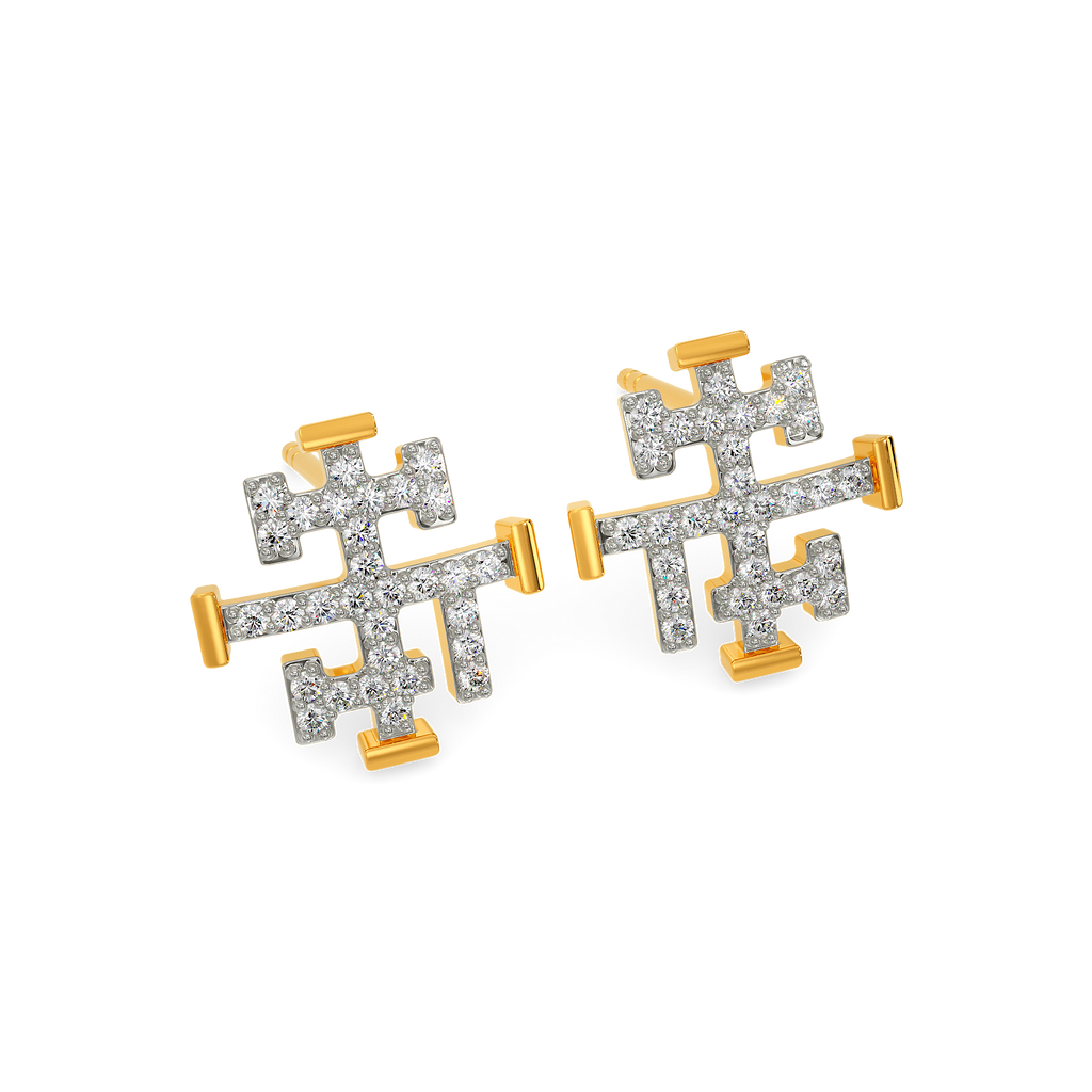 Print Fusion Diamond Earrings