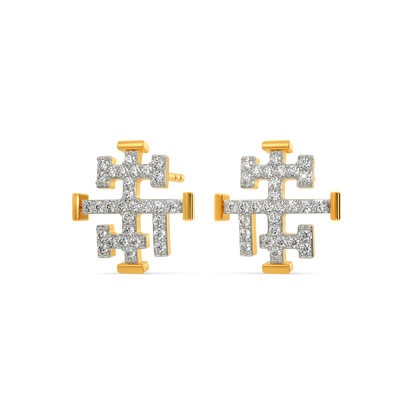 Print Fusion Diamond Earrings