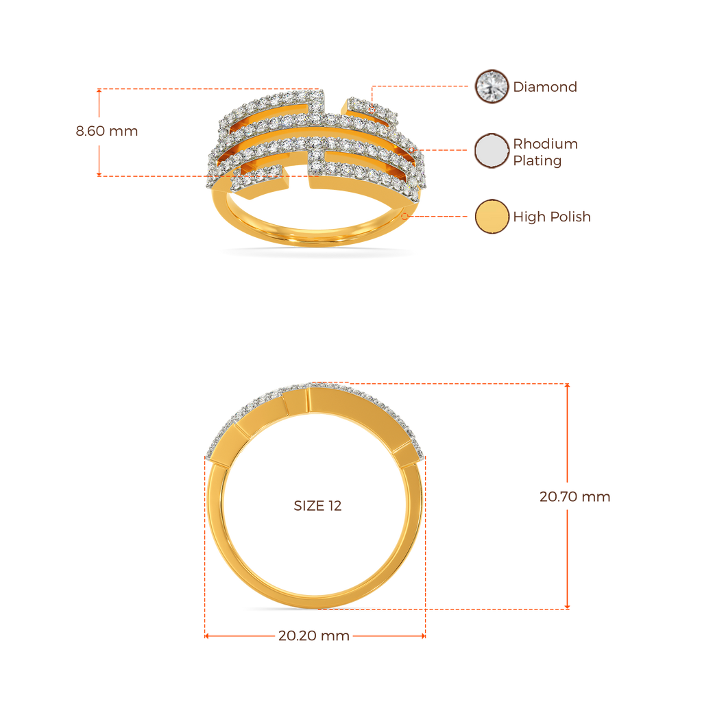 Glitch Effect Diamond Rings