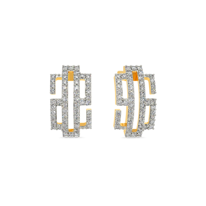 Glitch Effect Diamond Earrings
