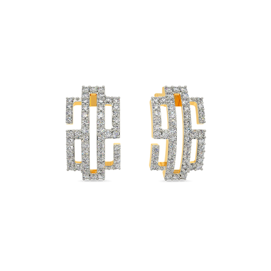 Glitch Effect Diamond Earrings