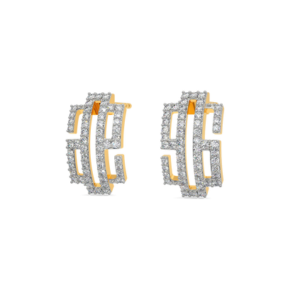 Glitch Effect Diamond Earrings