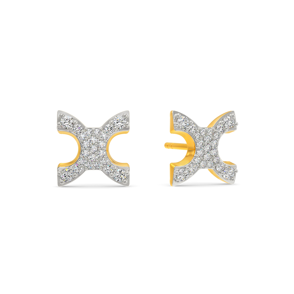 Grey Edged Diamond Earrings