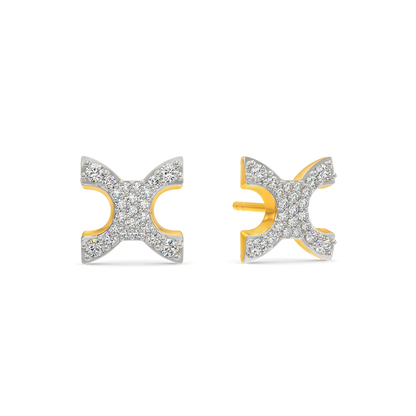 Grey Edged Diamond Earrings