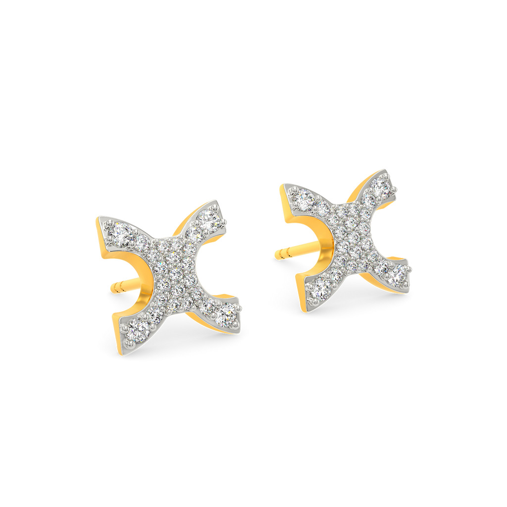 Grey Edged Diamond Earrings